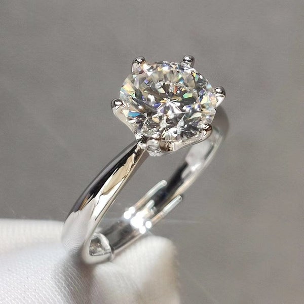 2ct Moissanite Engagement Ring S925 Silver (18K White Gold Plated) Diamond Ring62945250009473111