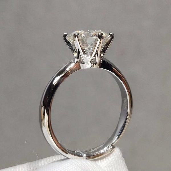 2ct Moissanite Engagement Ring S925 Silver (18K White Gold Plated) Diamond Ring62945250009473112
