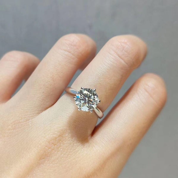 2ct Moissanite Engagement Ring S925 Silver (18K White Gold Plated) Diamond Ring62945250009473113