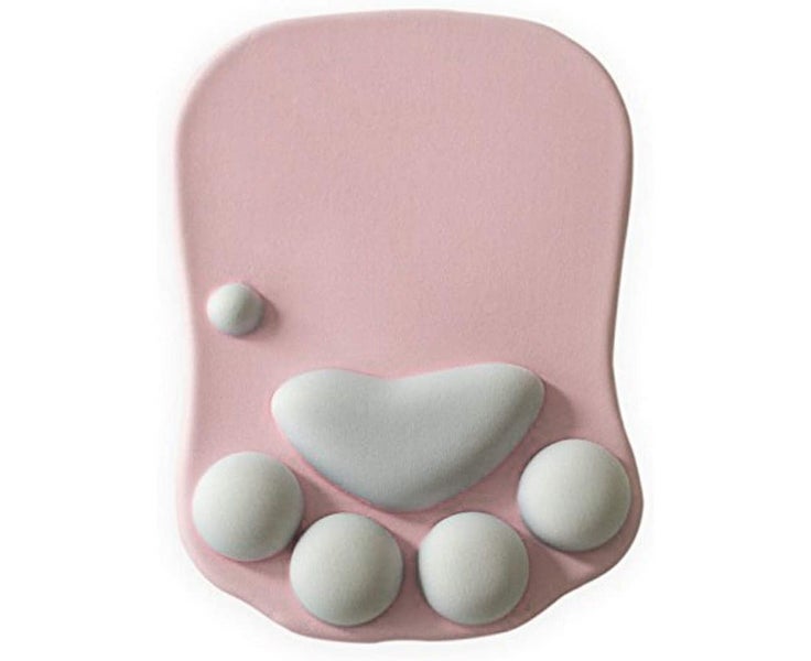 Pink-Cat Paw Mouse Pad with Wrist Support Soft Gel Wrist Rest Pad Cute Design Carousel 1