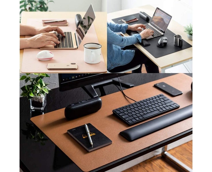 Leather Desk Pad Protector,Mouse Pad,Office Desk Mat, Non-Slip PU Leather Des Carousel 7