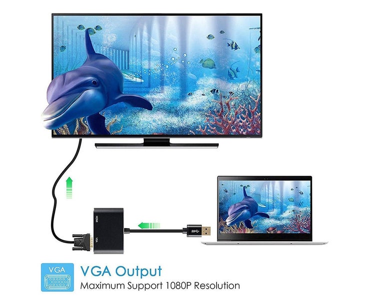 Super Speed USB 3.0 Type C DP to HDMI VGA Converter Adapter for Windows 10//8 Carousel 2