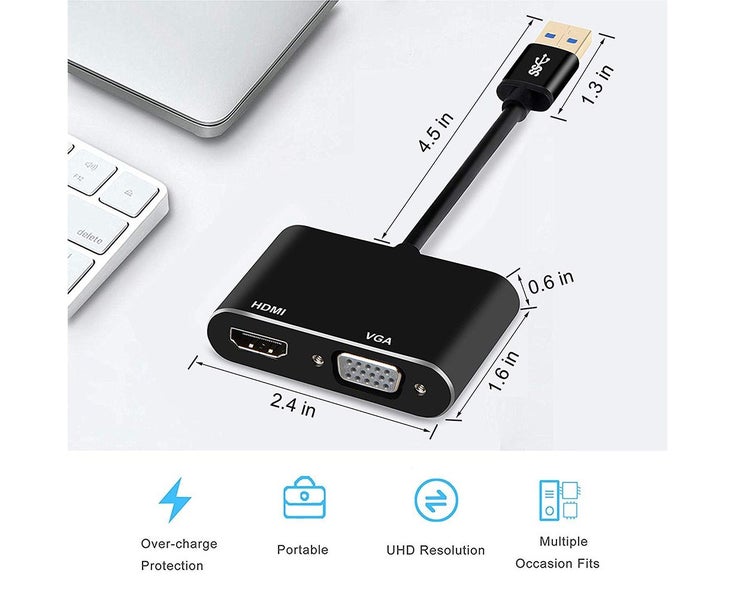 Super Speed USB 3.0 Type C DP to HDMI VGA Converter Adapter for Windows 10//8 Carousel 6