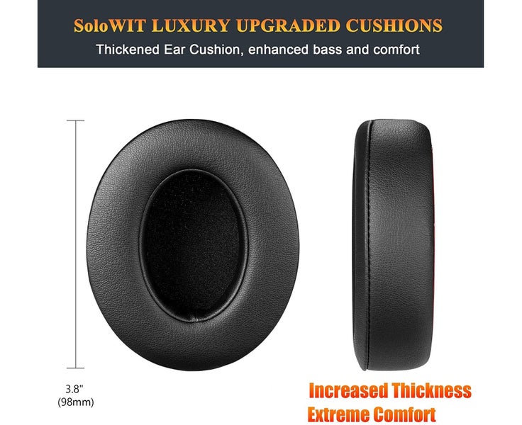 Replacement Ear Pads Cushions in Black for Beats Studio 2.0 3.0 Over-the-Ear Carousel 2