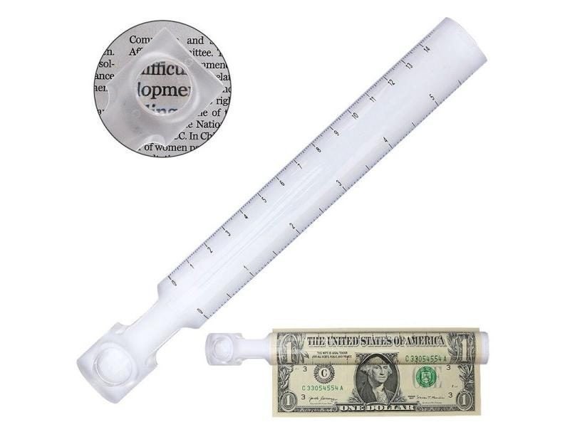 Portable Hand Held Ruler 2x Magnifier Bar 6" With 140 Mm Measuring Scale Carousel 1