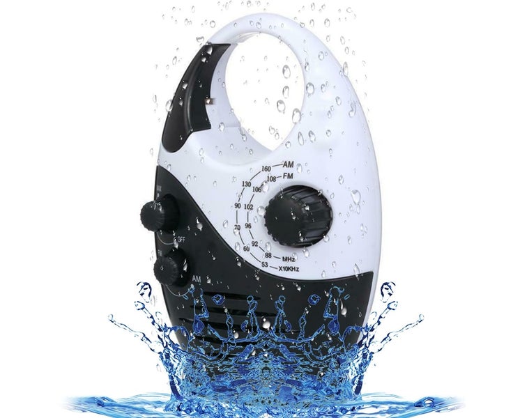 Waterproof Shower Radio, Adjustable Volume Shower AM FM Button Speaker, Bathr Carousel 1