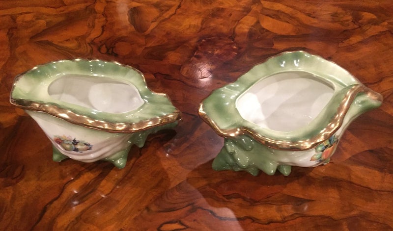 STAFFORDSHIRE IRONSTONE PAIR of PORCELAIN “SNAIL” PLANTER VASES / FLOWER POTS Carousel 2
