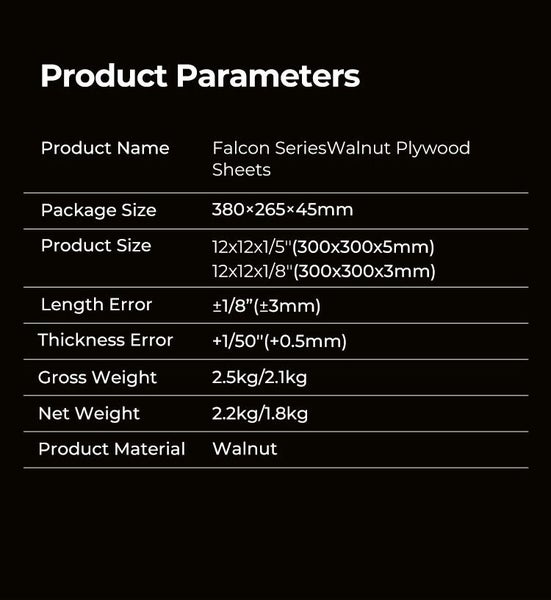 Creality Falcon Series Walnut Plywood Sheets 300x300x3mm10pcs Carousel 9