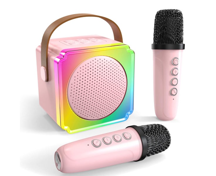 Mini Karaoke Machine for Kids, Portable Karaoke Machine with 2 Wilreless Micr Carousel 1