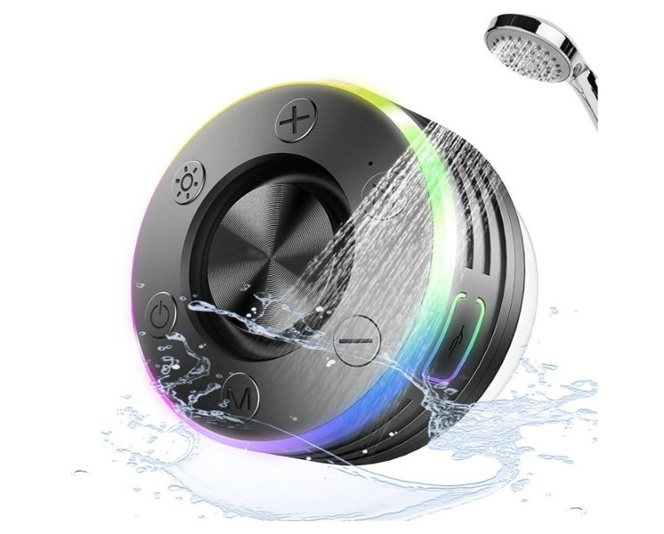 IPX7 Waterproof Bluetooth Speaker, Stereo Sound, Suction Cup, LED Light Show, Carousel 1