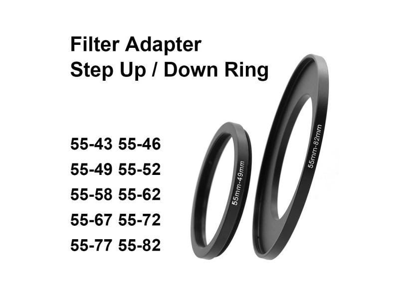 Camera Lens Filter Adapter Ring Step Up Or Down Ring Metal For 55mm Lens - 43 Carousel 2