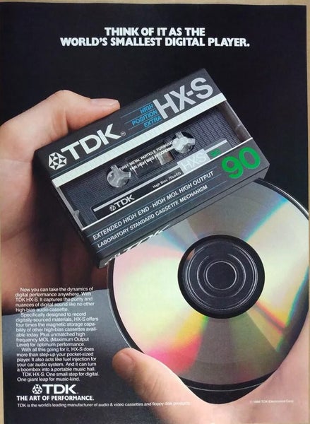SUPER RARE TYPE II METAL! TDK HX-S 90min Blank Audio Cassette Tape -Japan new Carousel 5