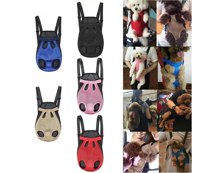 Pet Carrier Backpack Adjustable Front Cat Dog Legs Tail Out Chest Travel Bag- Carousel 2