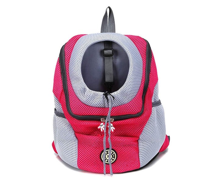 Comfortable Dog Cat Carrier Backpack for Hiking Outdoor Travel-L-Rose red Carousel 1
