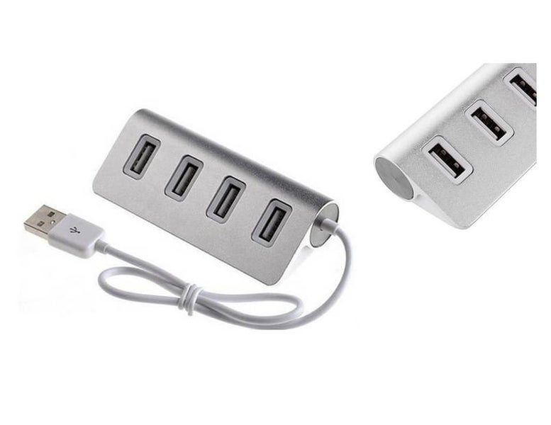 Two Pack Four-Port Aluminium USB Hub with a Shielded Cable -Silver Carousel 5