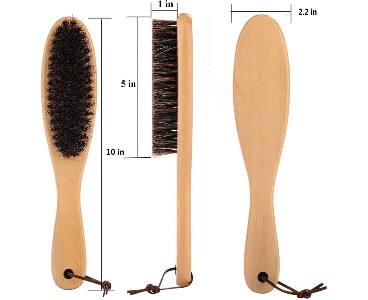 Clothes Brush, With Soft Real Horsehair And Wooden Handle For Men'S Coats, Su Carousel 5
