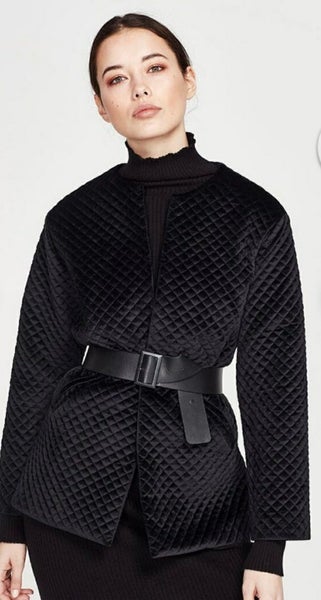 JULIETTE HOGAN...quilted velvet jacket. Carousel 1