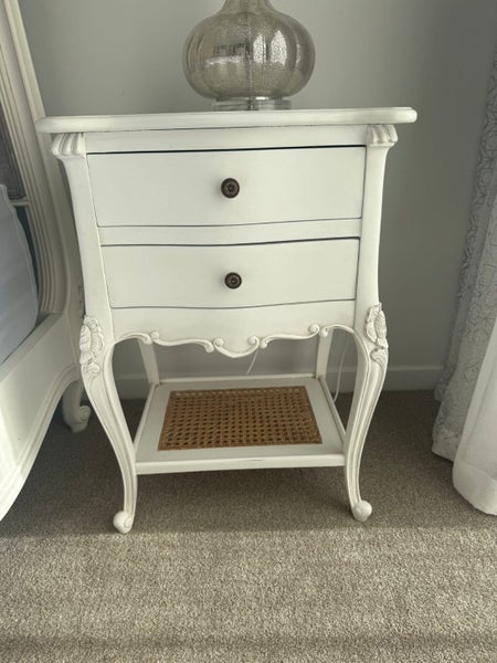 Provençal 2-Drawer White rattan bedside tables62937631684227111