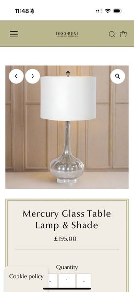Mercury Glass table Lamp & Shade Carousel 1