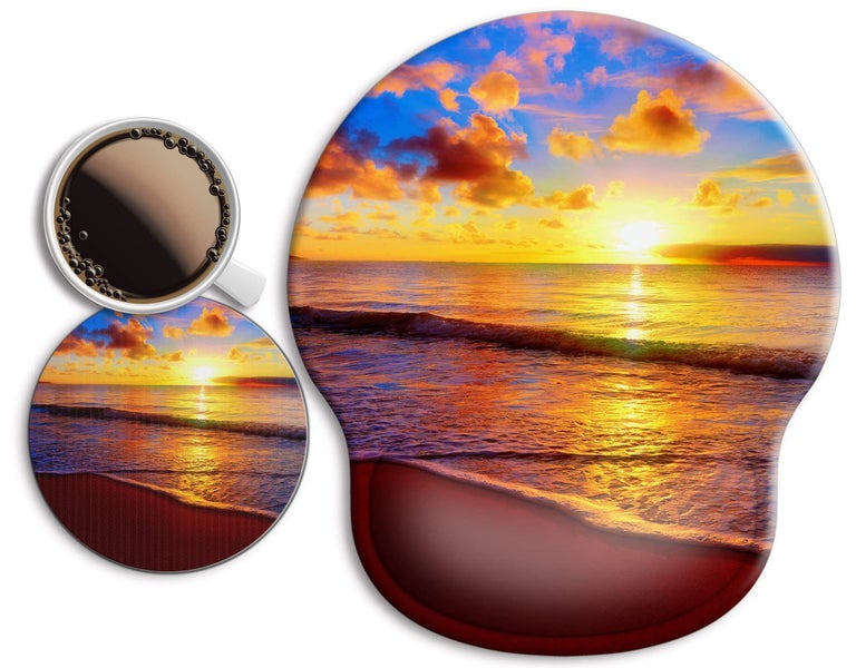 Ergonomic Mouse Pad with Wrist Support Rest 20% Larger Mousepad Gel Wrist Rest w Carousel 1