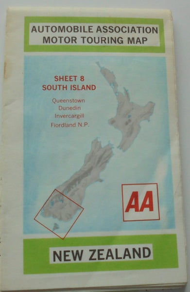 ZB) NZ AA TOURING MAP & ITINERARY SHEET 8, SOUTH ISLAND DATED 1974 EDITION 2 Carousel 1
