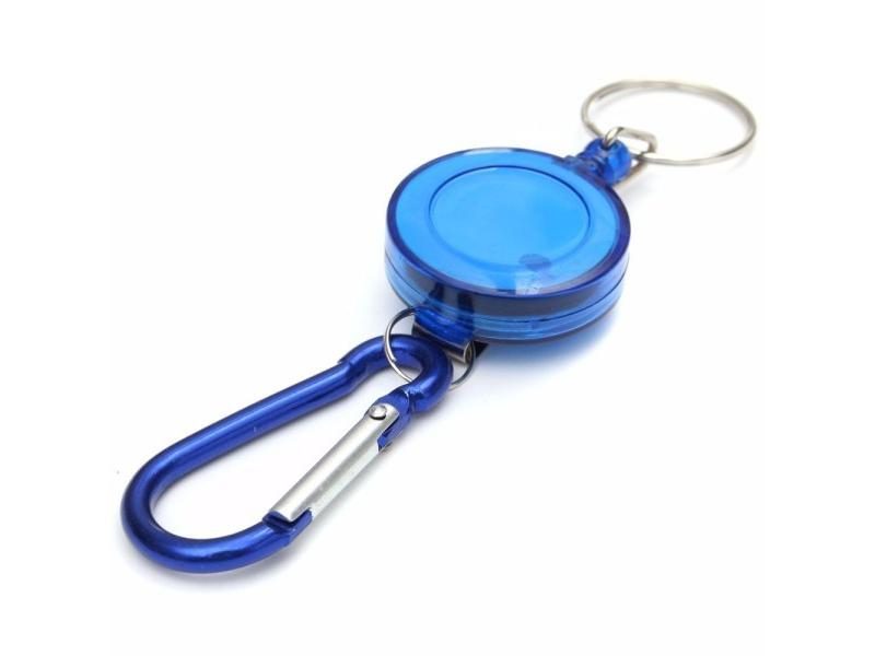 6 Candy Colors Multifunctional Badge Reel Keychain With Steel Cord Carousel 1