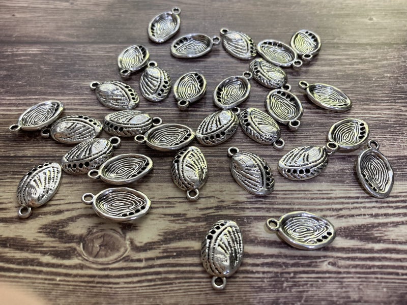 Tibetan Silver Paua Shell 15mm Charms Pack of 30 Carousel 1