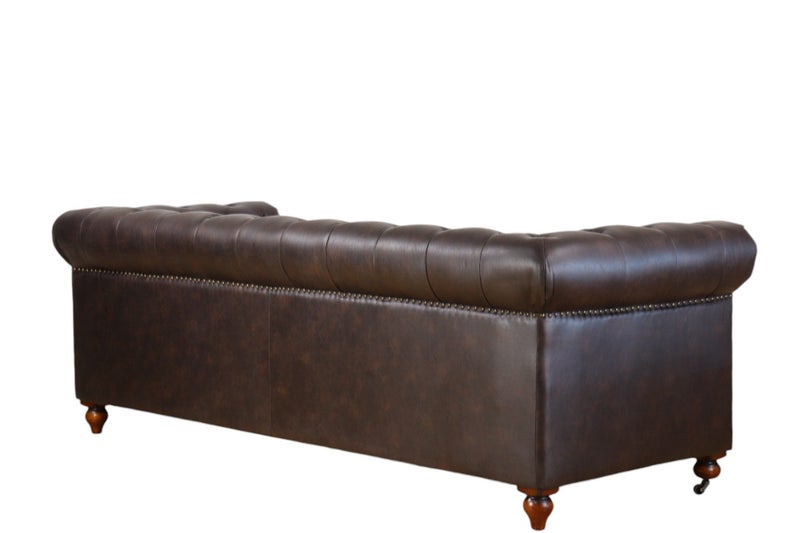 TNC Chesterfield 3 Seater Sofa, Dark Brown Carousel 3