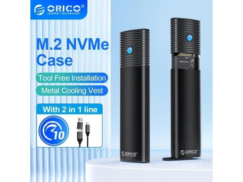 ORICO M2 SSD Enclosure NVMe/SATA 10Gbps PCIe SSD Box For M.2 NVMe NGFF SATA SSD Carousel 2