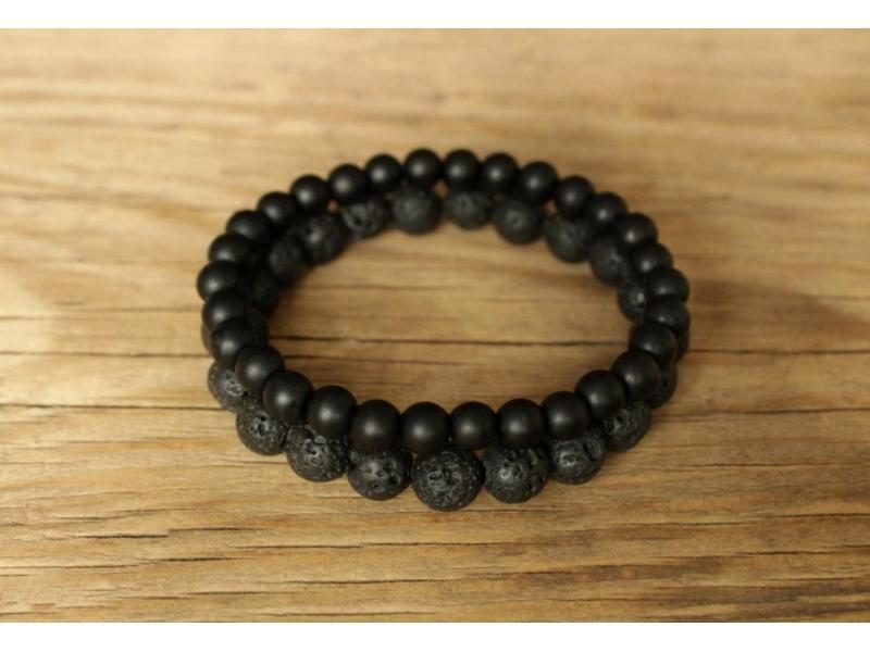 Lucky Elephant Obsidian Hematite Bracelet For Men's Meditation Healing Carousel 1