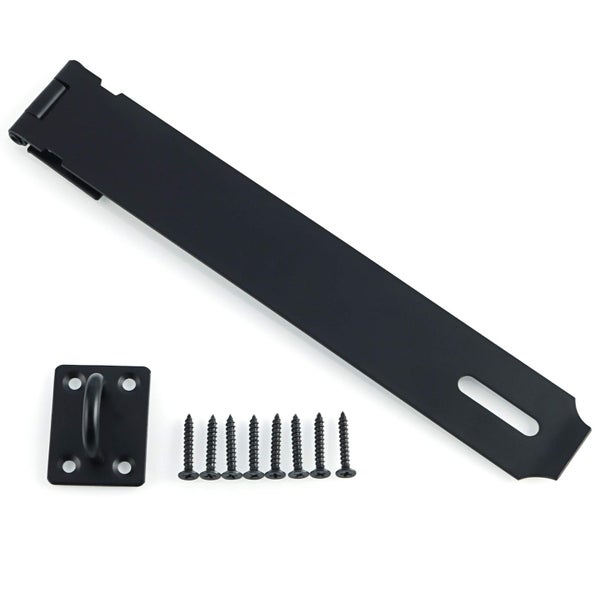 Alise Hasp Lock Door Hinge Lock Padlock Black Clasp Latch Hinges Lock for Doors Carousel 1