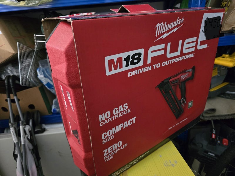 Milwaukee finish 15g nailer box only. Carousel 1