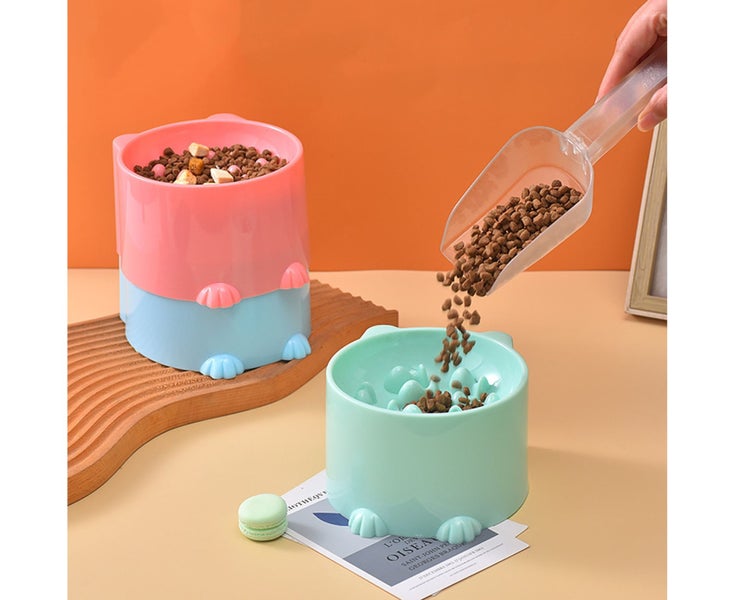 Cat Food Bowl Tall Feet Cartoon Shape Large Capacity Anti-choking Neck Protec Carousel 4
