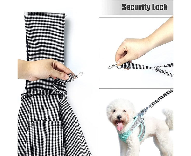 Checker Dog Cat Carrier Sling Bag, Travel Shoulder Bag with Safety Belt Padde Carousel 5