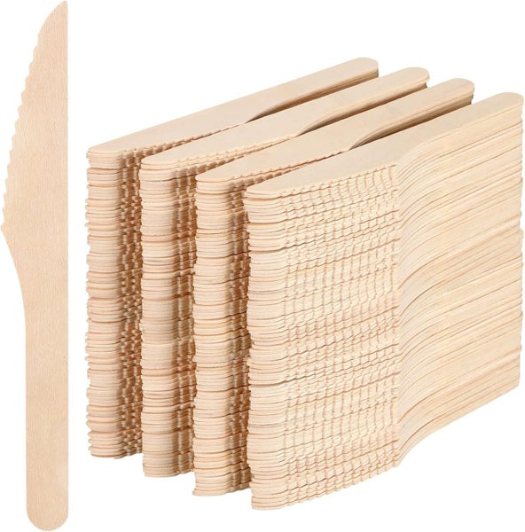 1800pcs 16.5cm Disposable Wooden Knives - Eco Friendly Cutlery - Extra Strong... Carousel 1
