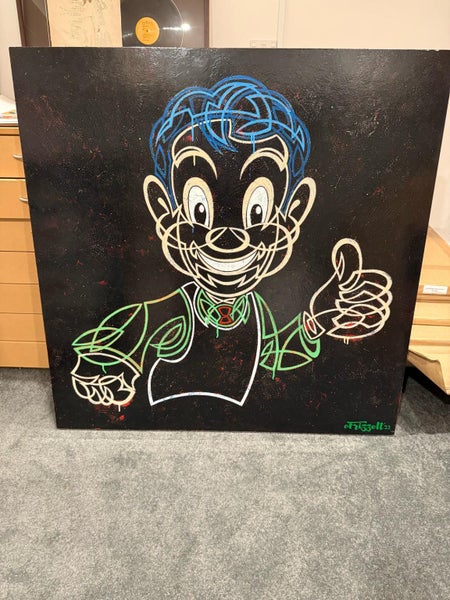 Otis Frizzell original painting Pinstripe Grocer. Only 1 ever made Carousel 1