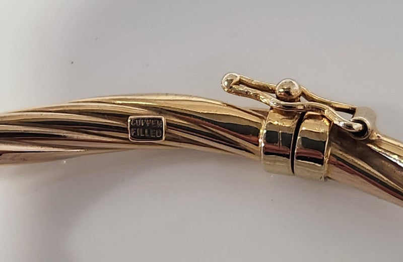 375 Italy Copper filled infinity twist bangle for large hands Carousel 2