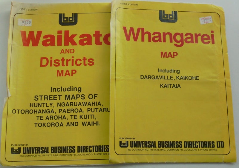 ZB) UBD MAPS OF WHANGAREI & WAIKATO & DISTRICTS MAPS - FIRST EDITIONS Carousel 1