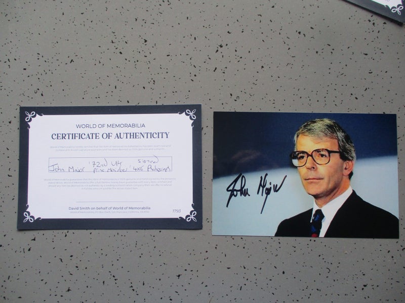 John Major "UK Prime Minister" signed Photograph + Certificate Carousel 1