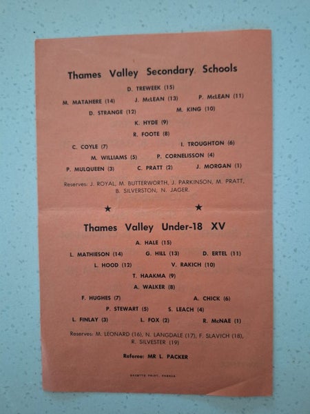 1973 Thames Valley v Auckland, Paeroa Carousel 3