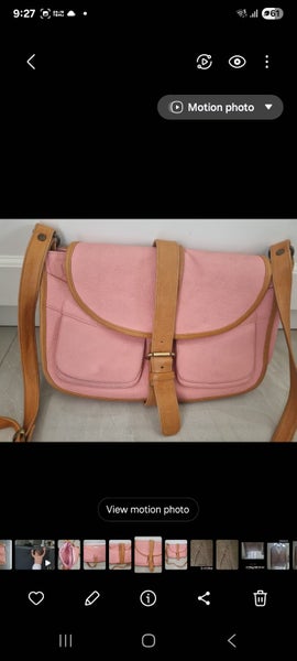Saben 100% Leather handbag - pink and beige629347134251551124