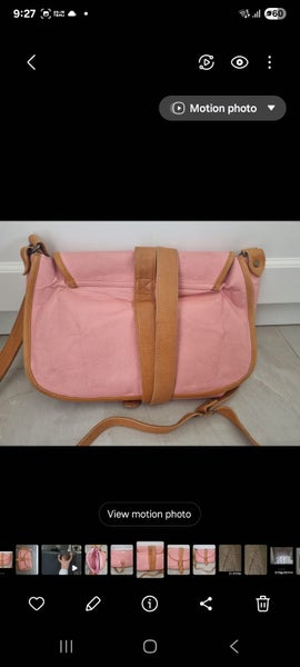 Saben 100% Leather handbag - pink and beige62934713425155111