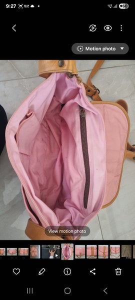 Saben 100% Leather handbag - pink and beige62934713425155112