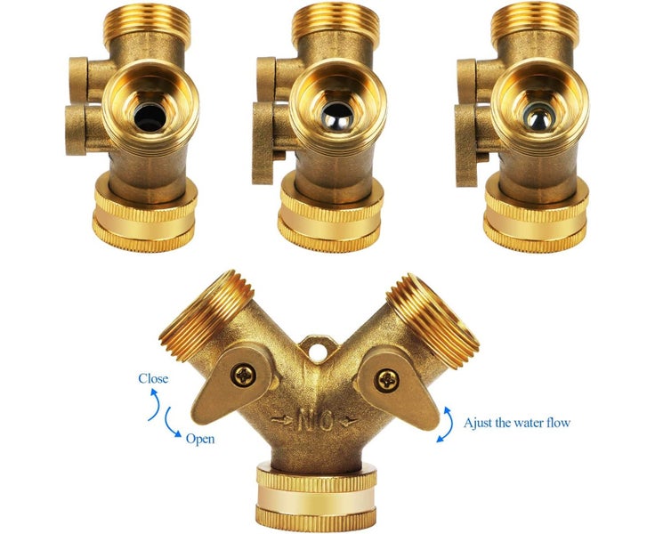 2 PCS 2 Way Y Distributor for Supply Hoses Double Tap Washing Machine, 3/4 In Carousel 5