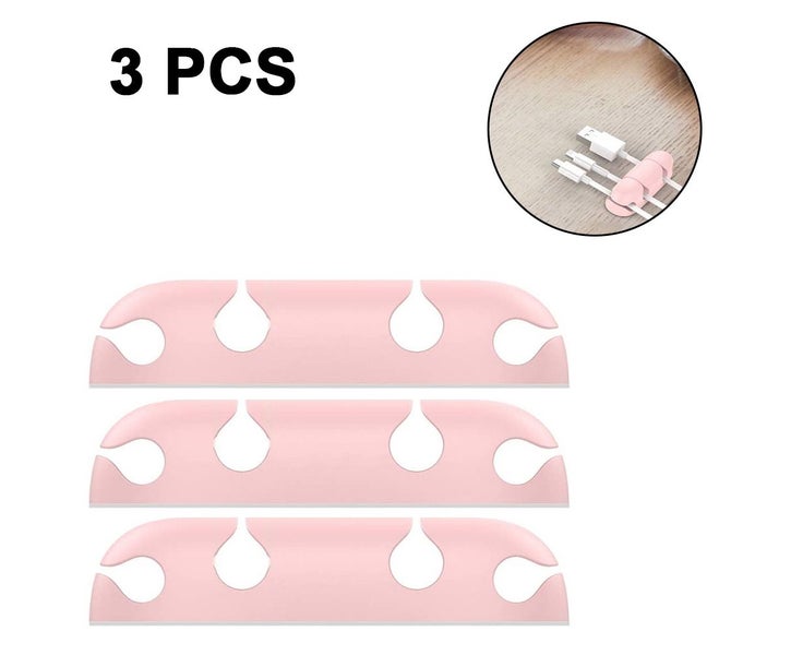 3pcs desktop data cable organizer- pink.Cable holder organiser Powerful adhes Carousel 2