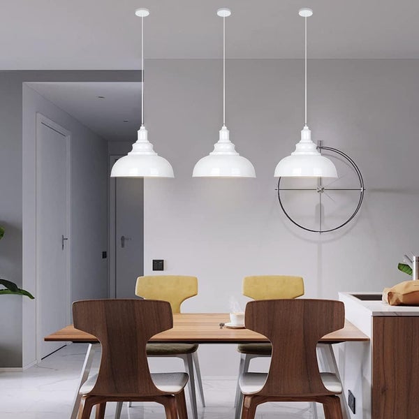 White Pendant Light Vintage Industrial Lamp Hanging E27 Carousel 7