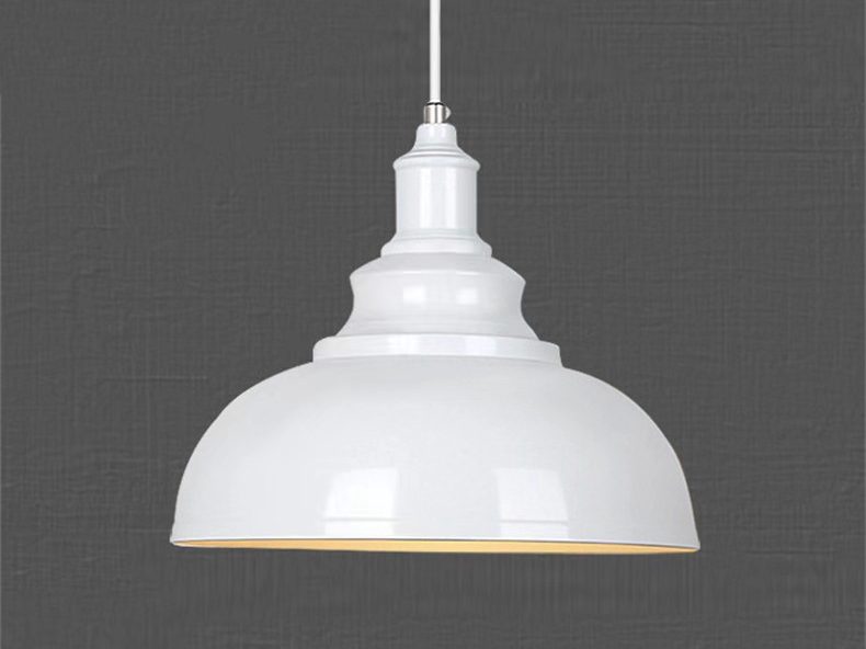 White Pendant Light Vintage Industrial Lamp Hanging E27 Carousel 1