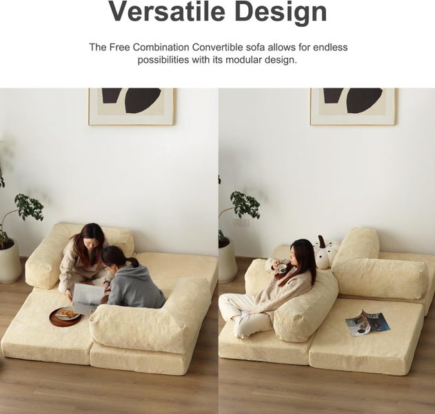 Twin Combination Convertible Folding Sofa Bed Armless Foam Sleeper Floor Couch62934714647683113