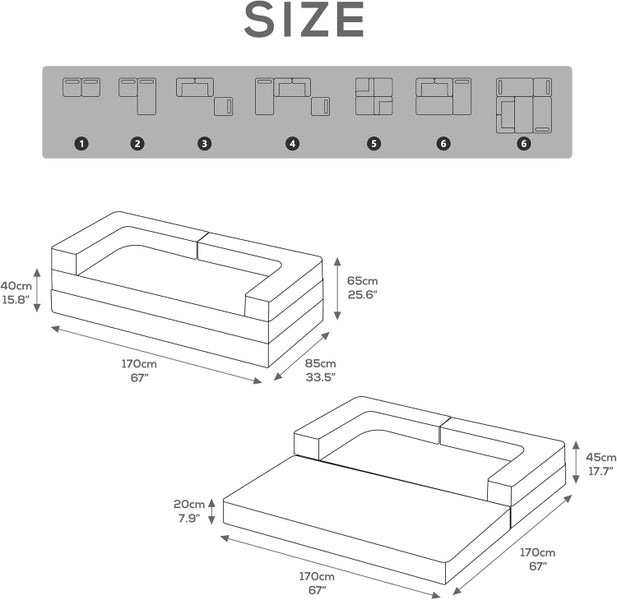Twin Combination Convertible Folding Sofa Bed Armless Foam Sleeper Floor Couch Carousel 2