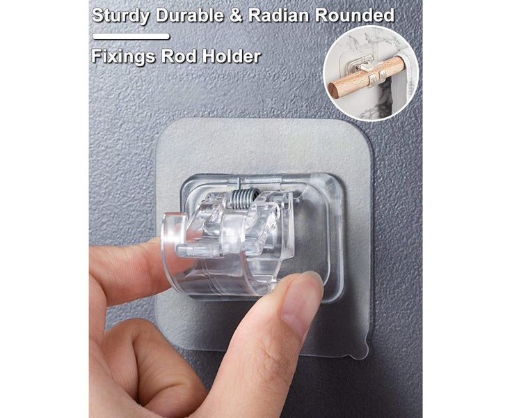Curtain Rod Bracket No Drilling 8Pcs, Self Adhesive Curtain Rod Brackets Carousel 2
